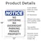 Signmission No Loitering No Overnight Parking OSHA Notice Sign, Aluminum, 12in W x 18in L, 2PK OS-2PACK-NS-A-1218-V-14695 - alternate 4